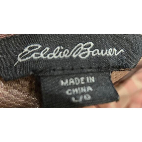 Eddie Bauer Hikiing Outdoors Pink Plaid Button Down Shirt womens Large - Picture 9 of 9